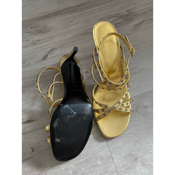 Saint Laurent Gold Sandal Size 39 - Picture 2 of 5